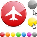 Aircraft glossy button. Royalty Free Stock Photo