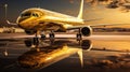 aircraft golden airplane