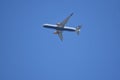 Airplane approaching airport for landing. Royalty Free Stock Photo