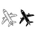 Aircraft icon vector set. airplane illustration sign collection. plane symbol or logo. Royalty Free Stock Photo