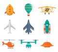 Aircraft Icons Flat vector design illustration