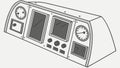 Aircraft Instrument Panel Vector Line Art Design, vector design Generative AI Royalty Free Stock Photo