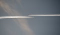 aircraft jet trails Royalty Free Stock Photo