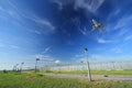 Sky, cloud, air, travel, aviation, field, airplane, atmosphere, of, earth, flight, daytime, energy, aircraft, wind, airline, meteo