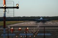 Plane landing on Dusseldorf Airport, Germany