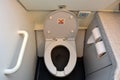 Aircraft lavatory toilets Royalty Free Stock Photo
