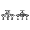 Aircraft line and glyph icon. Plain vector illustration isolated on white. Airplane outline style design, designed for