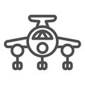 Aircraft line icon. Plain vector illustration isolated on white. Airplane outline style design, designed for web and app