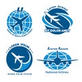 Aircraft logo vector emblems set