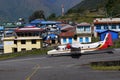 Aircraft in Lukla airport Royalty Free Stock Photo