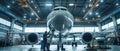 Aircraft Maintenance in a Hangar Royalty Free Stock Photo