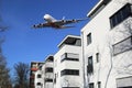 Aircraft noise and commercial wide-body aircraft over houses