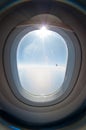 Aircraft oval window Royalty Free Stock Photo