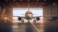 Aircraft parked, ready for takeoff upon service request.AI Generated Royalty Free Stock Photo