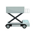 Aircraft passenger lift or catering truck, side view. Equipment for plane boarding. Airport theme. Flat vector design Royalty Free Stock Photo