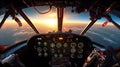 Aircraft pilot first person view. Generative AI. Royalty Free Stock Photo