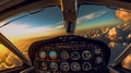 Aircraft pilot first person view. Generative AI. Royalty Free Stock Photo