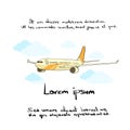 Aircraft Plane Hand Draw Color Icon