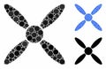 Aircraft Propeller Mosaic Icon of Round Dots