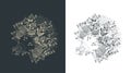 Aircraft radial engine isometric drawing