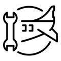 Aircraft repair icon, outline style Royalty Free Stock Photo