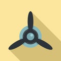 Aircraft repair motor propeller icon, flat style Royalty Free Stock Photo