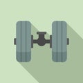 Aircraft repair tires icon, flat style