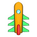 Aircraft rocket icon, cartoon style