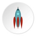Aircraft rocket icon, flat style