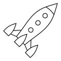 Aircraft rocket icon, outline style