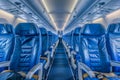 Aircraft Saloon, Comfortable Passenger Seats, Airplane Chairs, Air Board, Generative AI Illustration Royalty Free Stock Photo