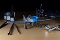 Aircraft and scale figures hobby modeling representation with tools Royalty Free Stock Photo