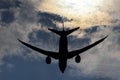 Aircraft in Silhouee Royalty Free Stock Photo