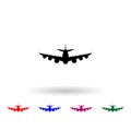 Aircraft silhouettes multi color icon. Simple glyph, flat vector of air transport icons for ui and ux, website or mobile