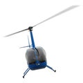 Aircraft - Blue Helicopter flight white background Royalty Free Stock Photo