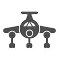 Aircraft solid icon. Plain vector illustration isolated on white. Airplane glyph style design, designed for web and app
