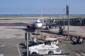 Aircraft at stand. Nice Airport. France Royalty Free Stock Photo