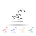 aircraft stay multi color style icon. Simple thin line, outline of travel icons for ui and ux, website or mobile