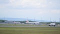 Aircraft strating at the airport of schwechat