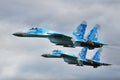 Aircraft SU-27 on skye