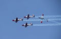4 aircraft t6 texan in aerial demonstration In israeli Independence Day