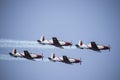 4 aircraft t6 texan in aerial demonstration In israeli Independence Day