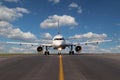 Aircraft on taxiway Royalty Free Stock Photo