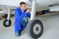 Aircraft technician at work Royalty Free Stock Photo