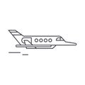 Aircraft thin line icon concept. Aircraft linear vector sign, symbol, illustration.