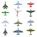 Aircraft top view vector illustration.