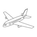 Aircraft for transportation of a large number of people. The safest air transport.Transport single icon in outline style Royalty Free Stock Photo