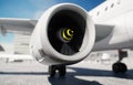 Aircraft turbine. Airplane. travel concept. 3d rendering.