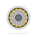 Aircraft turbine vector flat material design isolated object on white background.