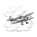 aircraft vintage airplane flying ai generated Royalty Free Stock Photo